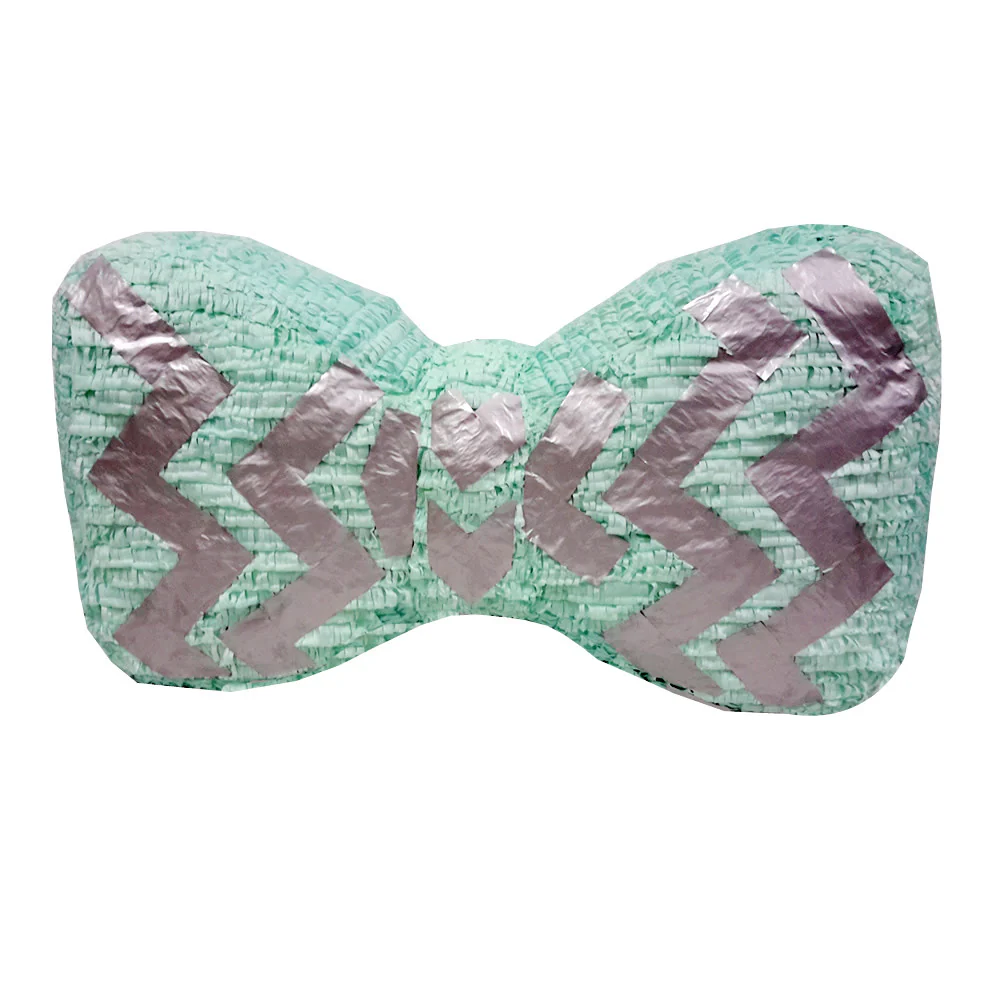 Large Chevron Mint Bow Pinata - Signature Line
