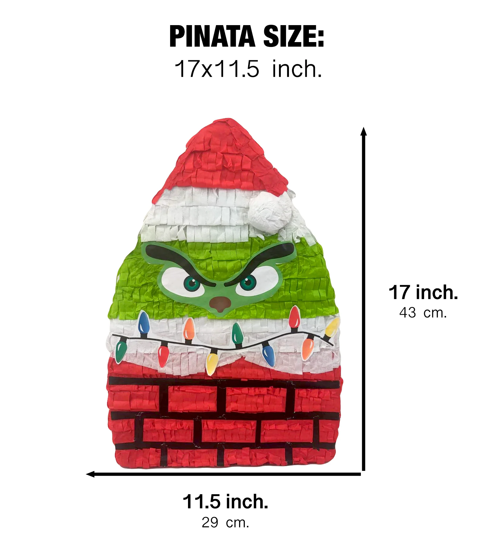 Green Goblin Pinata For Christmas Party Game, Christmas Decorations - Image 3