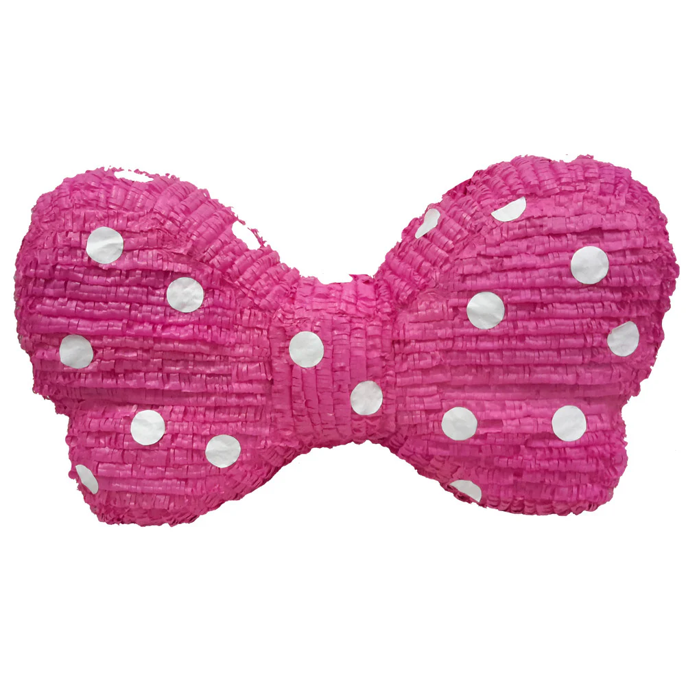 Large Pink Bow with White Polka Dots Pinata - Signature Line